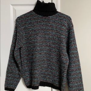 Turtle neck, multi-color sweater